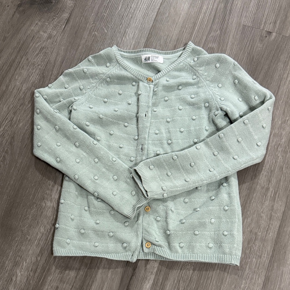 H&M Mint Green Button-Up Sweater